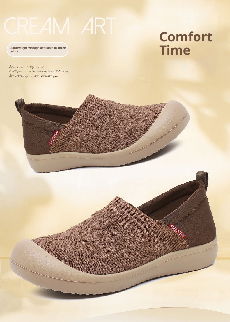 ShoeGlobe Frühjahr/Herbst Neue Damen-Slipper mit Stoffsohle, weicher Oberfläche, modisch, leicht, bequem, rutschfest, für Arbeit und Freizeit_voghion.com