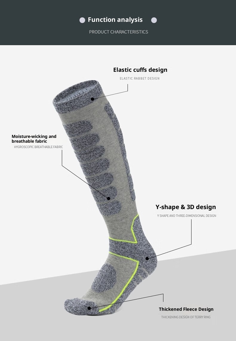 ActiveGo ActiveGo Sci da neve professionale per uomo e donna, tubo lungo alto, fondo in asciugamano spesso per alpinismo ed escursionismo all'aperto_voghion.com