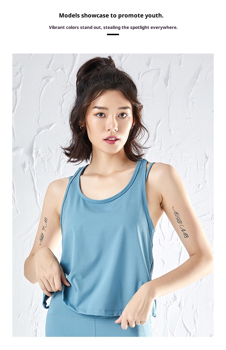 Canotta da fitness sexy ad asciugatura rapida ActiveGo One-Piece Dropshipping senza maniche e schiena scoperta per donna, sport all'aria aperta, sensazione quasi impercettibile_voghion.com