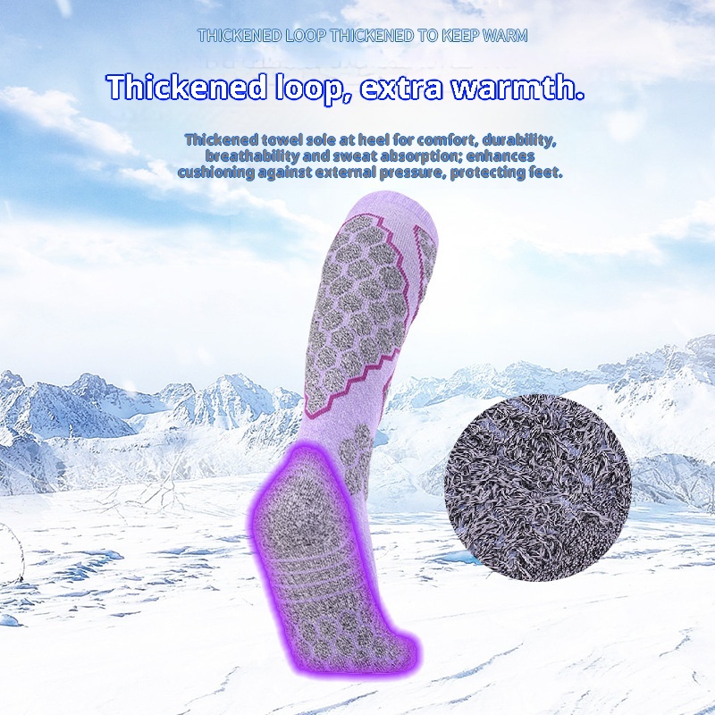 ActiveGo ActiveGo Professional Women's Combed Cotton Outdoor Sports Hiking Towel Bottom Thickened Ski Socks Winter Warmth_voghion.com