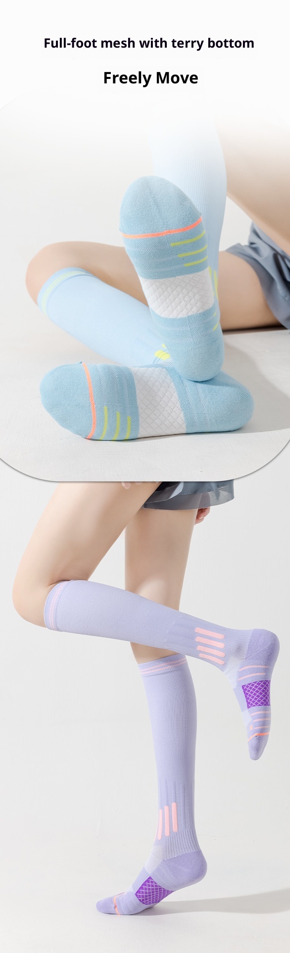 ActiveGo ActiveGo Running Sport Tennis Ciclismo Asciugamano Fondo Escursionismo Calzini Pressione Assorbimento Umidità Esterno Lungo Tubo Neve Antiscivolo_voghion.com