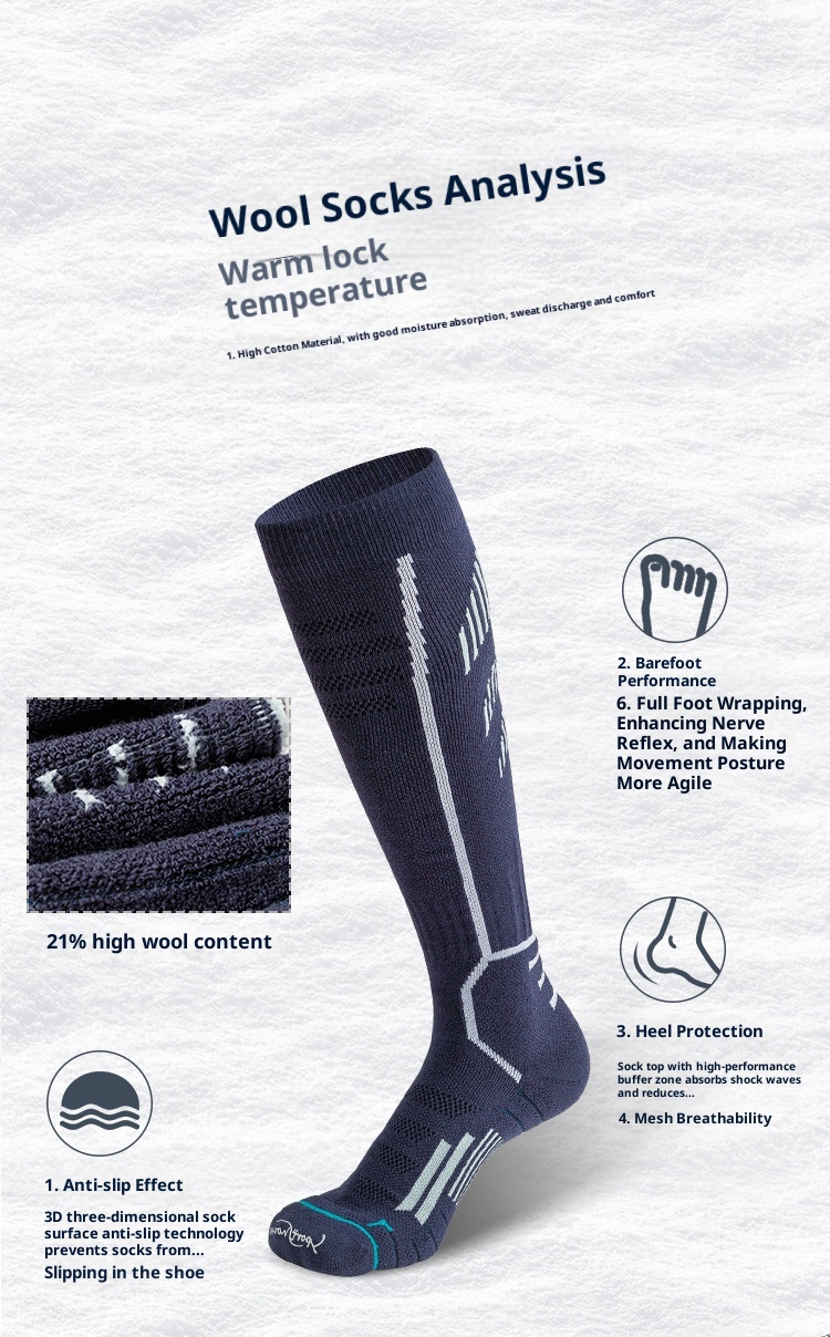 ActiveGo ActiveGo Men's High Tube Thickened Warm Ski Sports Compression Socks Towel Bottom Mountaineering Outdoor_voghion.com