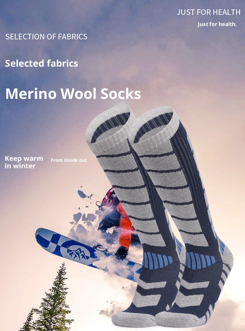 ActiveGo ActiveGo Long Snow Autunno Inverno Outdoor Sci Escursionismo Sport Asciugamano Casual Calzini da sci in lana merino_voghion.com