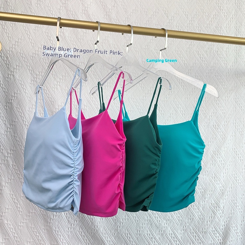 ActiveGo Nude Feel Trendy Ruched Backless Strap Yoga Bra For Women Pilates Running Outdoor Sports Fitness Vest_voghion.com