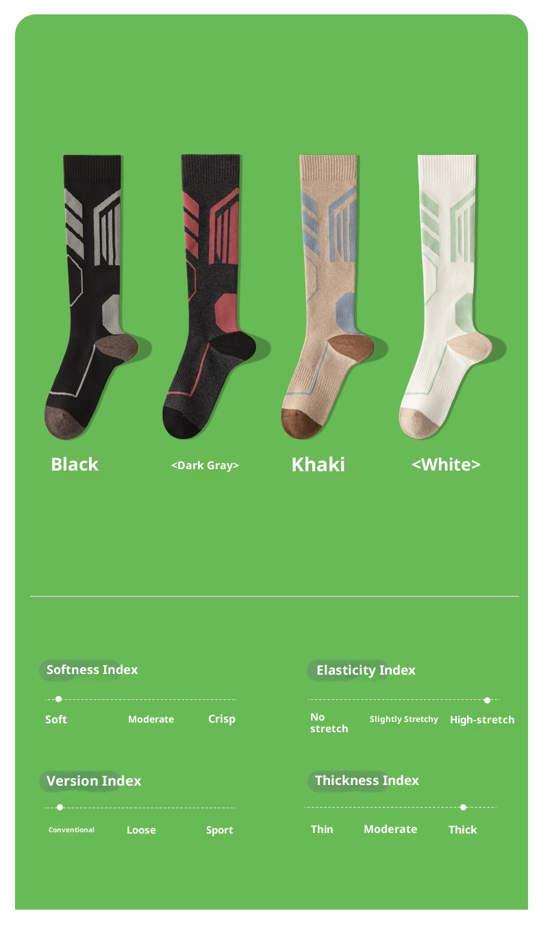 ActiveGo ActiveGo Professional Ski For Women, Wool, Warm, Thickened, Long Tube, Towel Bottom, Pressure, Sports, Mountaineering, Hiking,_voghion.com