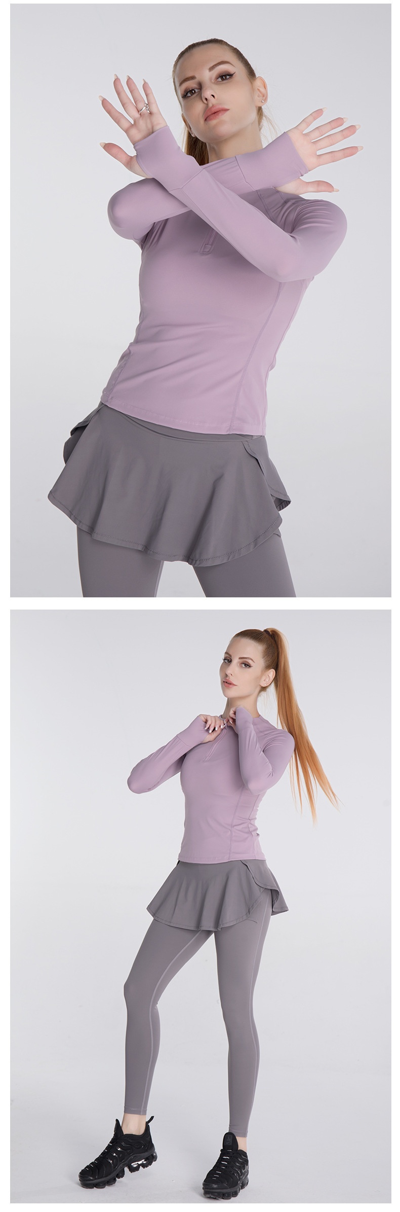 Veste de sport d'extérieur ActiveGo automne-hiver pour femme, coupe ajustée, fermeture éclair, manches longues, séchage rapide, idéale pour le fitness, la course à pied et le yoga (export)_voghion.com