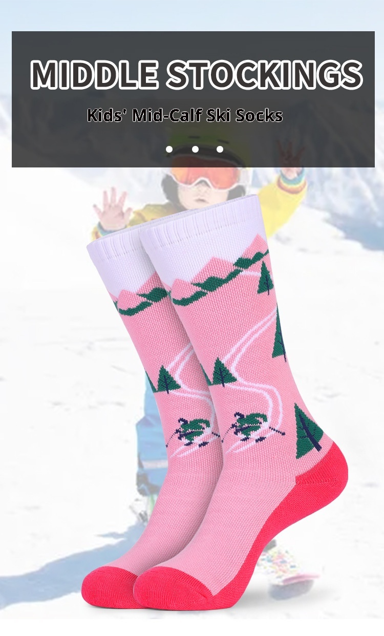 ActiveGo ActiveGo Autumn Winter Children's Ski Thickened Terry Knee Pads Shock Absorption Hiking Trekking Breathable Sports Thermal Socks_voghion.com