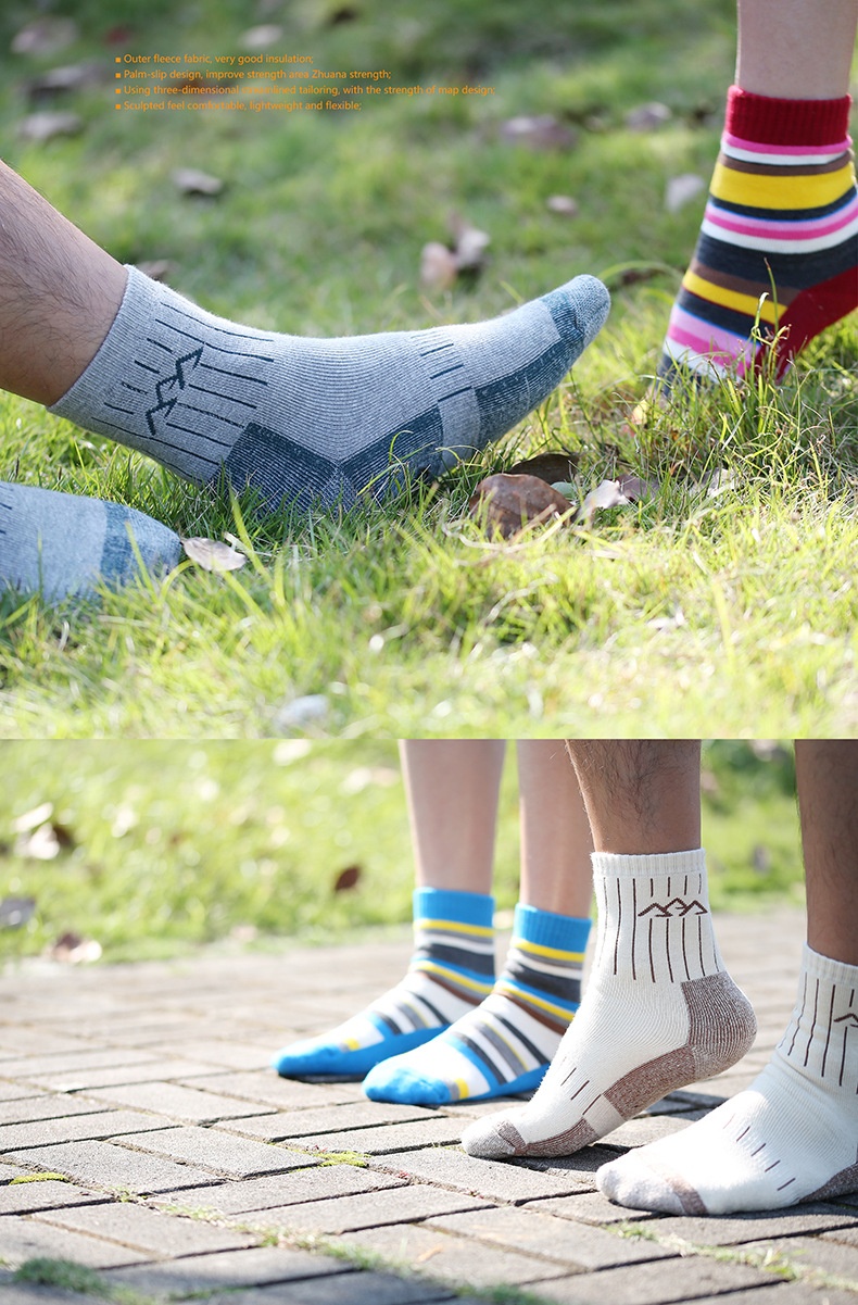 ActiveGo ActiveGo SANTO Men's Hiking Thickened Warm Outdoor Trekking Sweat-Absorbent Odor-Resistant Running Sports Socks_voghion.com