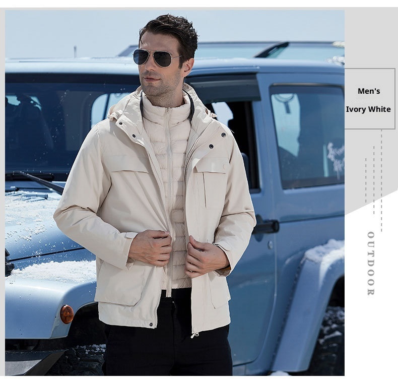 ActiveGo New Outdoor Down Tre in Uno 0,05 kg Set di Pezzi Giacca Invernale Uomo e Donna Tuta da Alpinismo Cappotto Staccabile_voghion.com