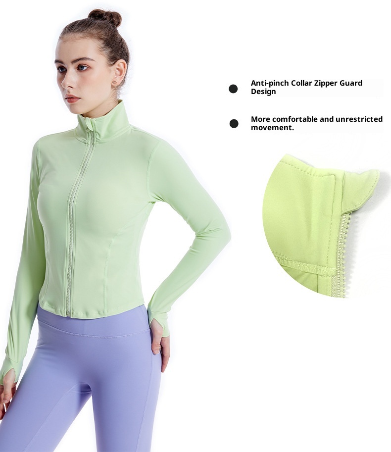 ActiveGo Cross-Border New Fitness Clothing Autunno Inverno Donna Quick-Dry Stand Collar Zipper Shirt Outdoor Sports Jacket Plus_voghion.com