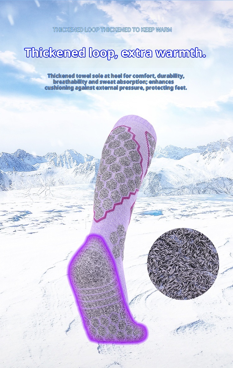ActiveGo ActiveGo Professional Women's Combed Cotton Outdoor Sports Hiking Towel Bottom Thickened Ski Socks Winter Warmth_voghion.com