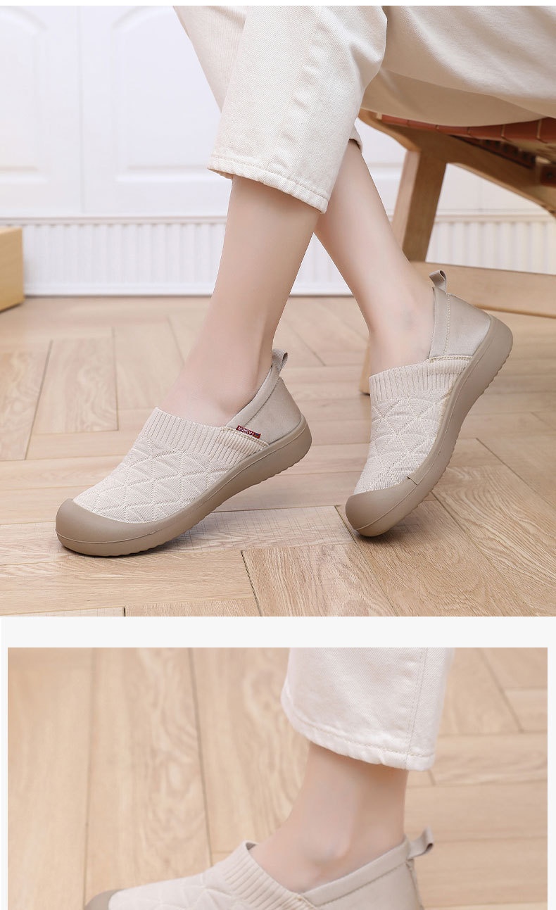 ShoeGlobe Frühjahr/Herbst Neue Damen-Slipper mit Stoffsohle, weicher Oberfläche, modisch, leicht, bequem, rutschfest, für Arbeit und Freizeit_voghion.com