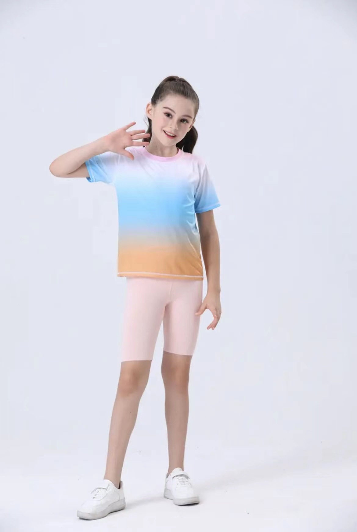 ActiveGo Summer Thin Girls Children Ice Silk Short Sleeve Quick-Drying Breathable Yoga Outdoor Casual Sports Training Fitness_voghion.com