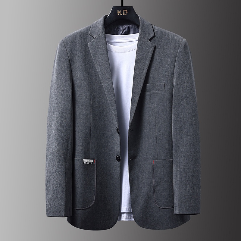 Erkekler İçin 1 Takım Elbise Ceket, Sonbahar ve Kış Yeni Stili, Erkek İş Gündelik Yün Takım Elbise, Düz Renk Kore Versiyonu Yün_voghion.com