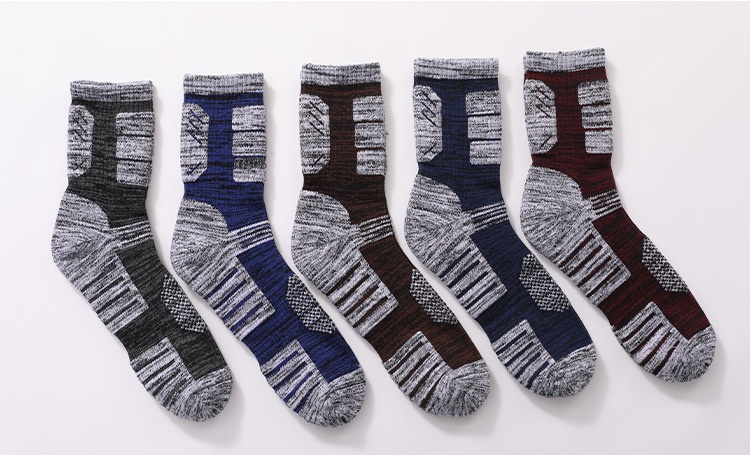 ActiveGo Two Wolves Outdoor Herren-Socken mit verdickter Frotteesohle, ideal zum Wandern im Herbst und Winter, schweißabsorbierend und deodorierend, mittelhoch geschnitten_voghion.com