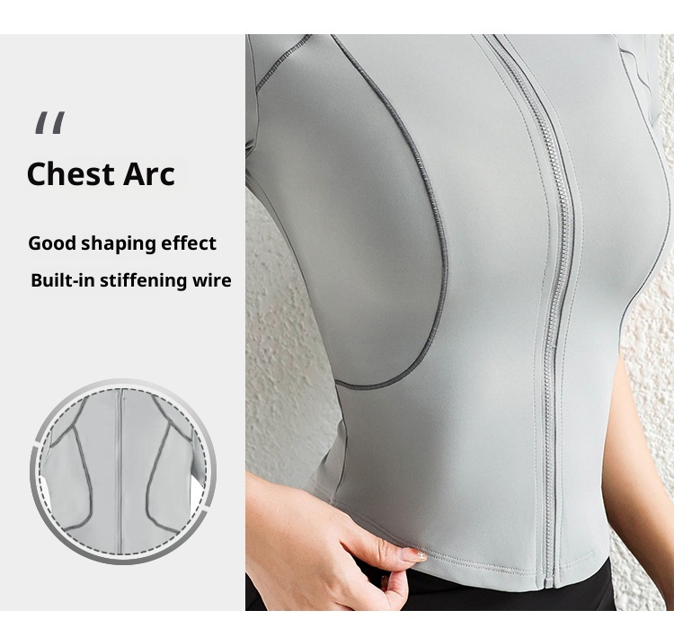 Camiseta de manga corta ActiveGo Summer Yoga, corte ajustado, ideal para fitness, running, ciclismo y entrenamiento al aire libre. Secado rápido._voghion.com