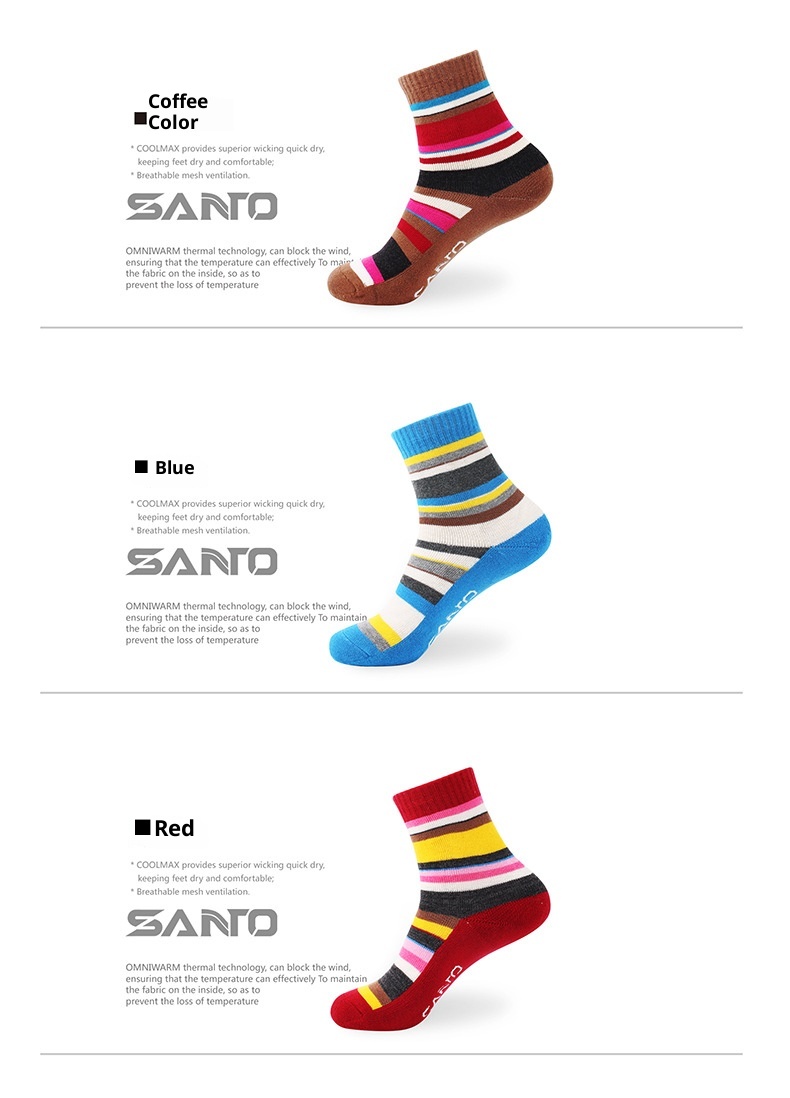 ActiveGo ActiveGo SANTO Men's Hiking Thickened Warm Outdoor Trekking Sweat-Absorbent Odor-Resistant Running Sports Socks_voghion.com