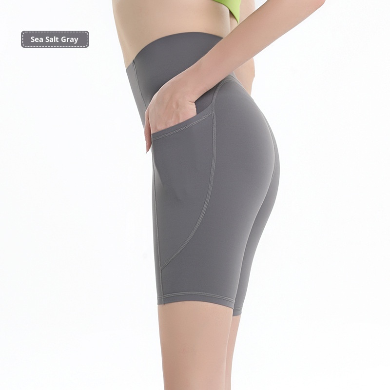 Short de yoga ActiveGo Seamless Jelly Glue, short de Pilates taille haute gainant effet ventre plat, pantalon de sport outdoor pour femme_voghion.com