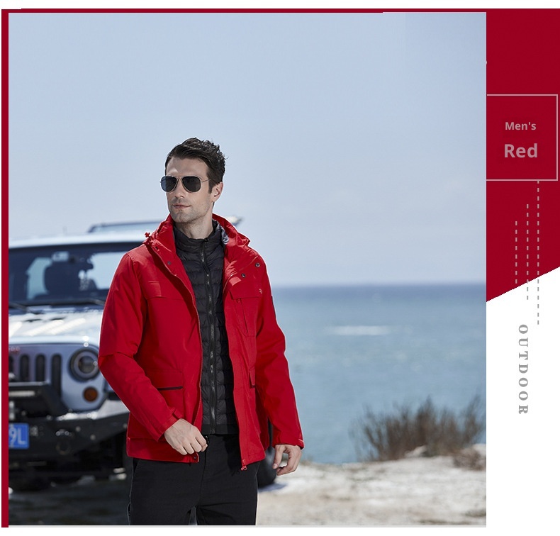 ActiveGo New Outdoor Down Tre in Uno 0,05 kg Set di Pezzi Giacca Invernale Uomo e Donna Tuta da Alpinismo Cappotto Staccabile_voghion.com