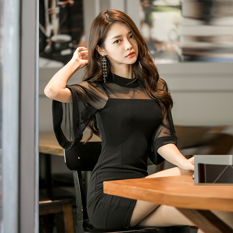 GraceChic GraceChic Cro-Border Primavera Estate Nuovo Stile Coreano Socialite Sexy Nightclub Corto Svasato Manica Meh Bae Little Intero_voghion.com