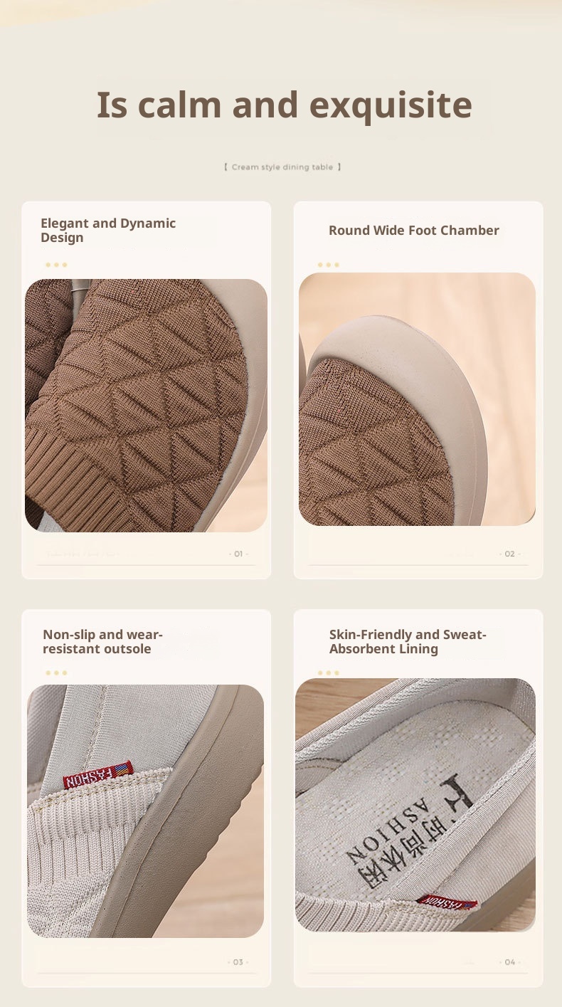 ShoeGlobe Frühjahr/Herbst Neue Damen-Slipper mit Stoffsohle, weicher Oberfläche, modisch, leicht, bequem, rutschfest, für Arbeit und Freizeit_voghion.com