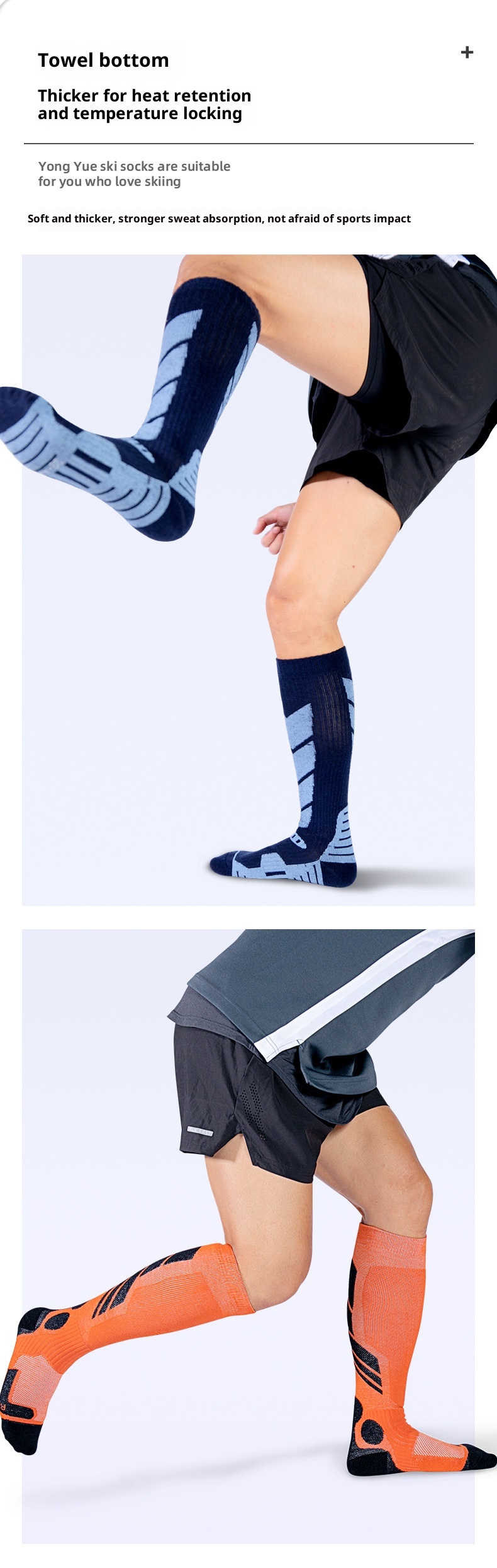 ActiveGo ActiveGo Winter Merino Ski per uomo e donna, Calzini sportivi da trekking caldi e spessi con fondo in asciugamano, Calzini da neve lunghi_voghion.com