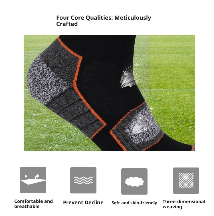 ActiveGo Two Wolves Outdoor Mid-Calf Thickened Towel Sweat-Saugen Odor-Resistent Sports Base Hiking Trekking Herrensocken_voghion.com
