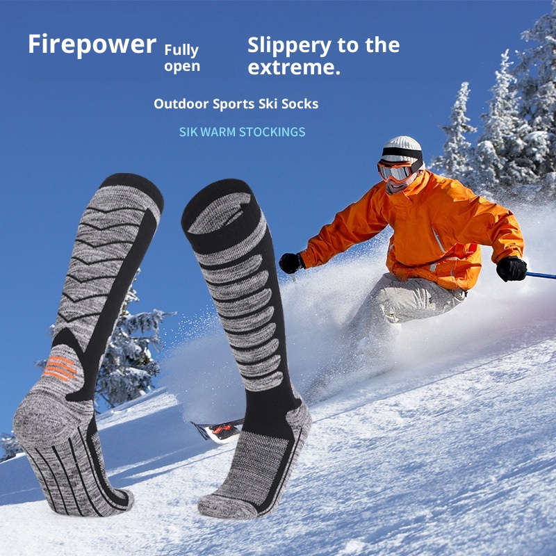 ActiveGo ActiveGo Calzini lunghi da sci per sport all'aria aperta, spessi, da trekking, con fondo in asciugamano, assorbimento del sudore, calore, produttore, in magazzino all'ingrosso_voghion.com