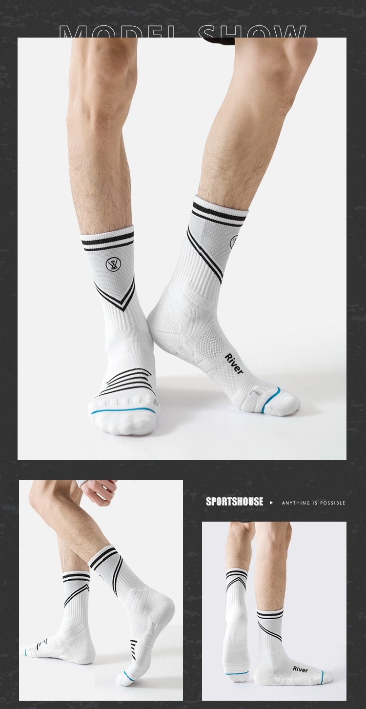 ActiveGo ActiveGo Sport's House Men's Mid-Calf Spring Summer Hiking Professional Breathable Towel Bottom Sports Socks_voghion.com