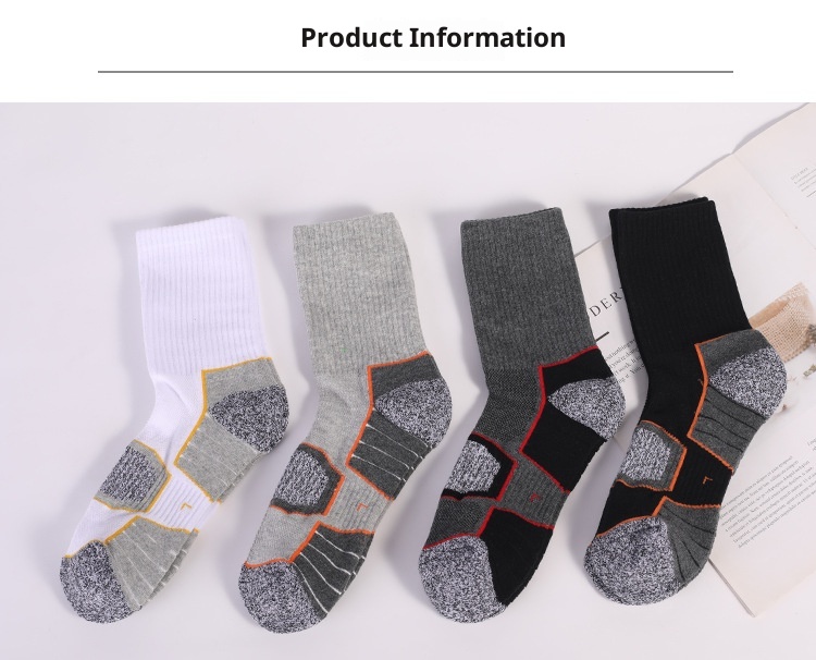 ActiveGo Two Wolves Outdoor Mid-Calf Thickened Towel Sweat-Saugen Odor-Resistent Sports Base Hiking Trekking Herrensocken_voghion.com