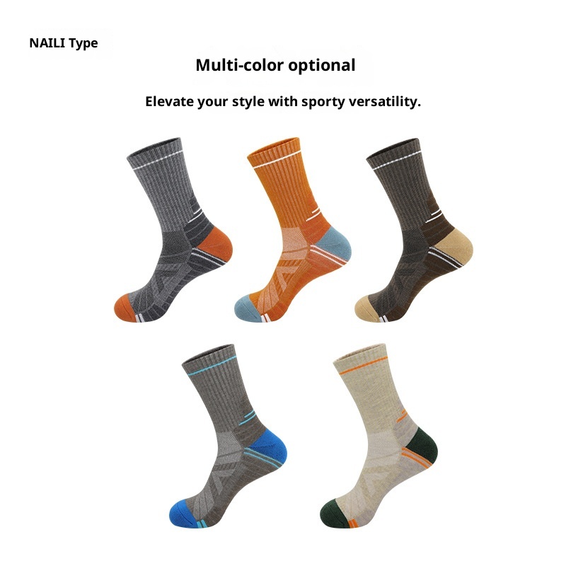 Calzini da trekking unisex ActiveGo ActiveGo Merino Wool Mid-Calf Warm Snow Professional Ski Antiscivolo Assorbimento del sudore Fondo in asciugamano_voghion.com