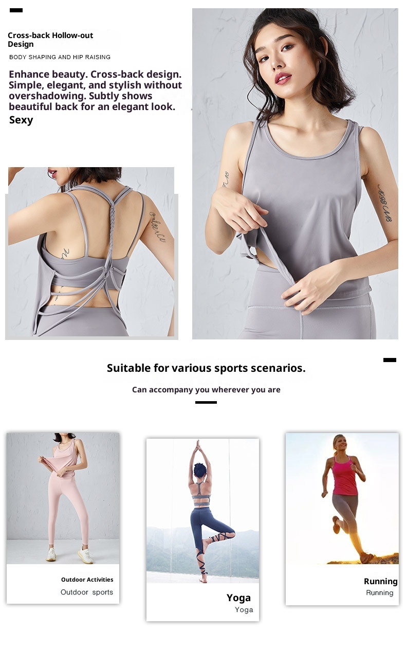 Canotta da fitness sexy ad asciugatura rapida ActiveGo One-Piece Dropshipping senza maniche e schiena scoperta per donna, sport all'aria aperta, sensazione quasi impercettibile_voghion.com