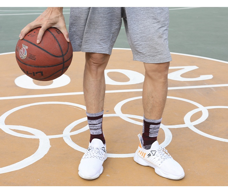 ActiveGo Two Wolves Outdoor Herren-Socken mit verdickter Frotteesohle, ideal zum Wandern im Herbst und Winter, schweißabsorbierend und deodorierend, mittelhoch geschnitten_voghion.com