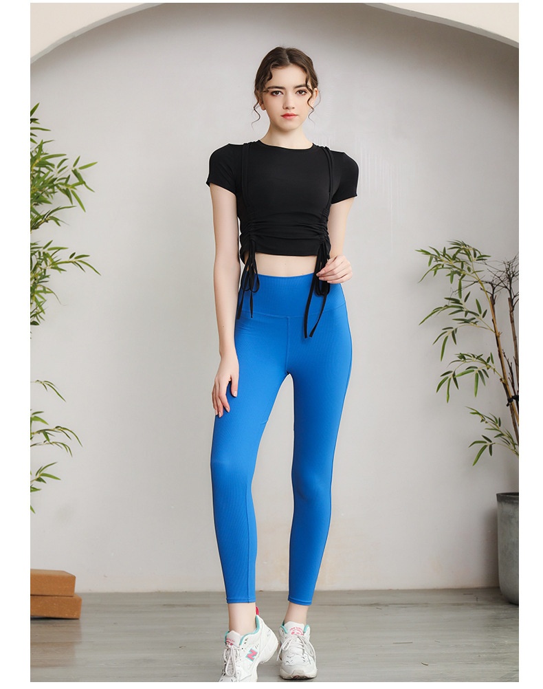 ActiveGo Lulu Outdoor - Camiseta deportiva de manga corta para yoga, con cordón, adelgazante, secado rápido, para pilates y fitness_voghion.com