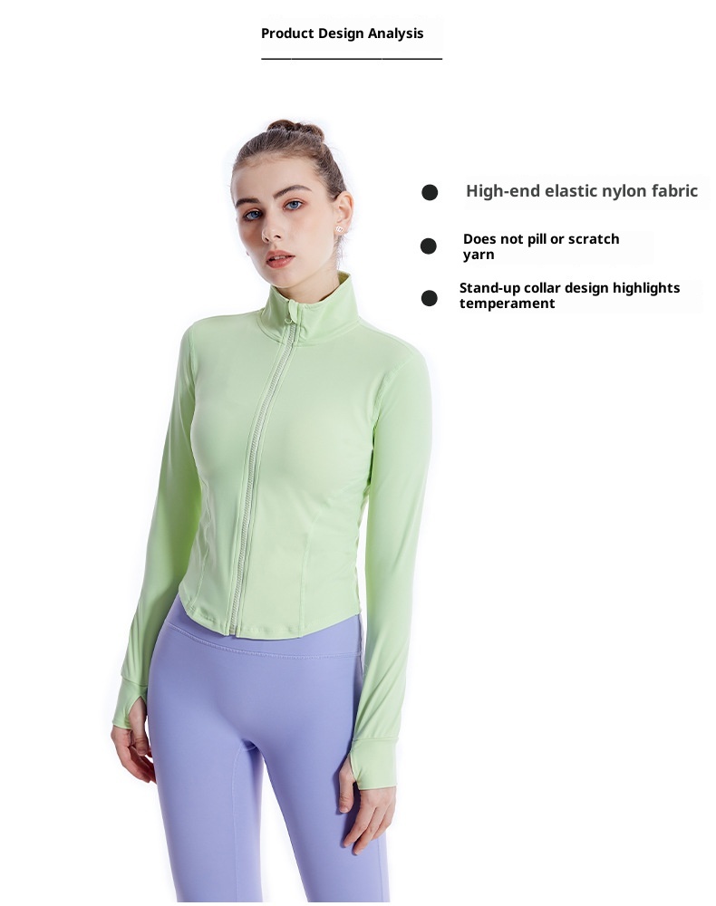 ActiveGo Cross-Border New Fitness Clothing Autunno Inverno Donna Quick-Dry Stand Collar Zipper Shirt Outdoor Sports Jacket Plus_voghion.com