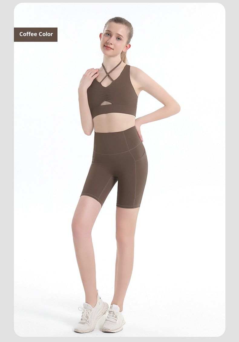 Short de yoga ActiveGo Seamless Jelly Glue, short de Pilates taille haute gainant effet ventre plat, pantalon de sport outdoor pour femme_voghion.com