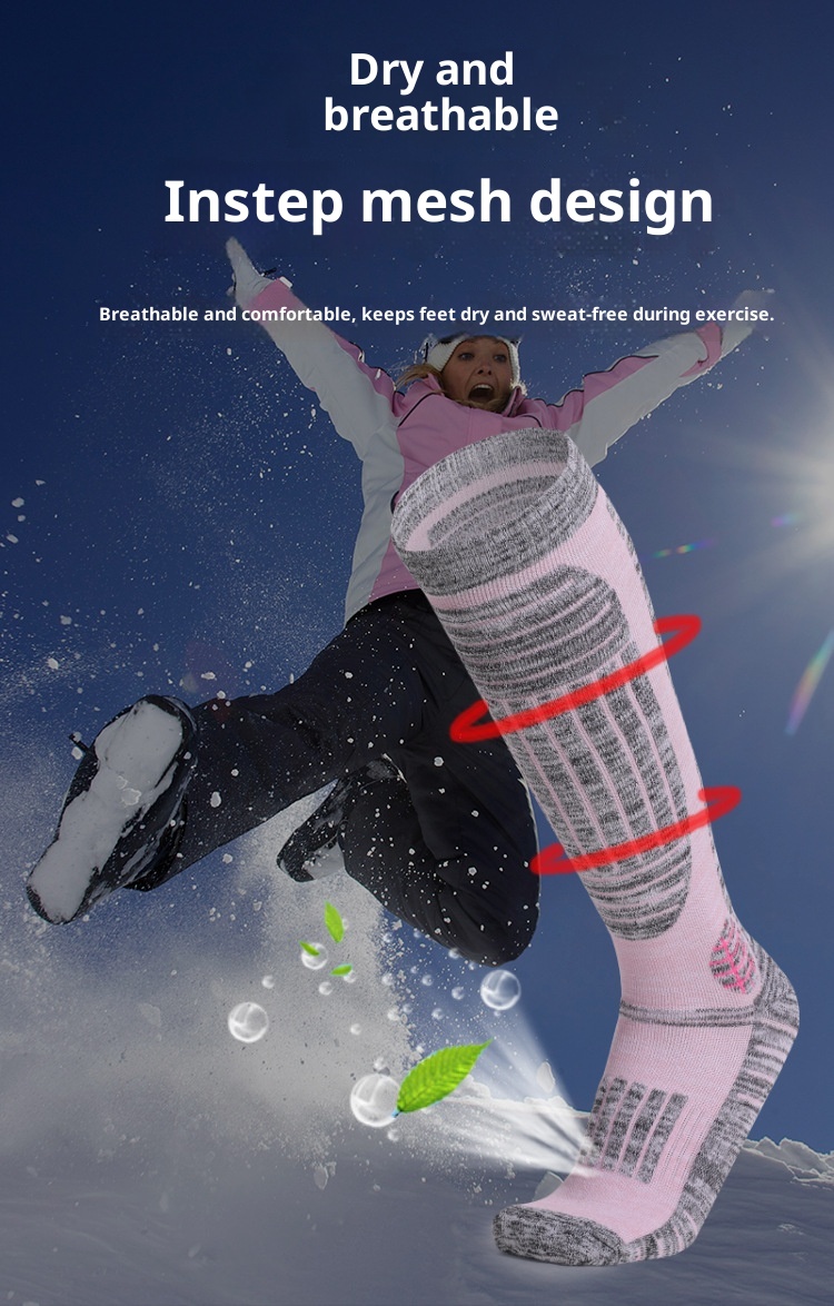 ActiveGo ActiveGo Women's Long Tube Ski Outdoor Sports Thickened Hiking Socks Towel Bottom Sweat Absorption Warmth Manufacturer In Stock_voghion.com