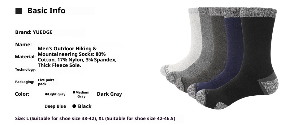 ActiveGo ActiveGo YUEDGE Asciugamano sportivo consigliato per attività all'aperto, a metà polpaccio, in cotone pettinato, per escursionismo, trekking, corsa, ciclismo a lunga distanza_voghion.com