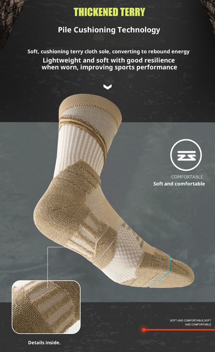 ActiveGo ActiveGo Sport's House Men's Mid-Calf Spring Summer Hiking Professional Breathable Towel Bottom Sports Socks_voghion.com
