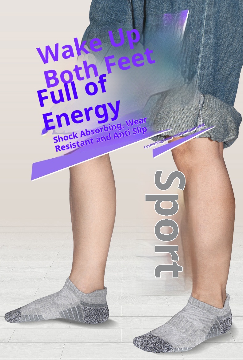 ActiveGo ActiveGo Cross-Border Thickened Towel Bottom Cotton Sports Outdoor Men's Hiking Running Trekking Sweat-Absorbing Mesh Short Tube_voghion.com