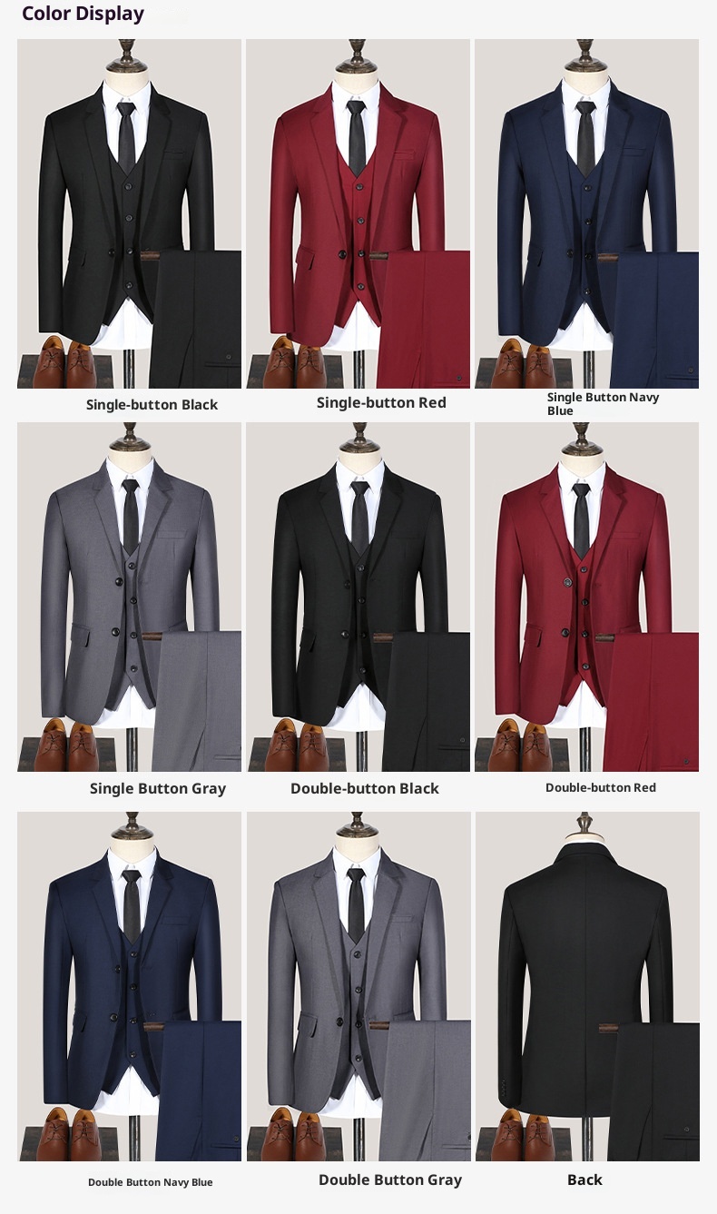 1 Completo completo da uomo a tre pezzi slim fit per la primavera e l'autunno, per abiti formali da sposo_voghion.com