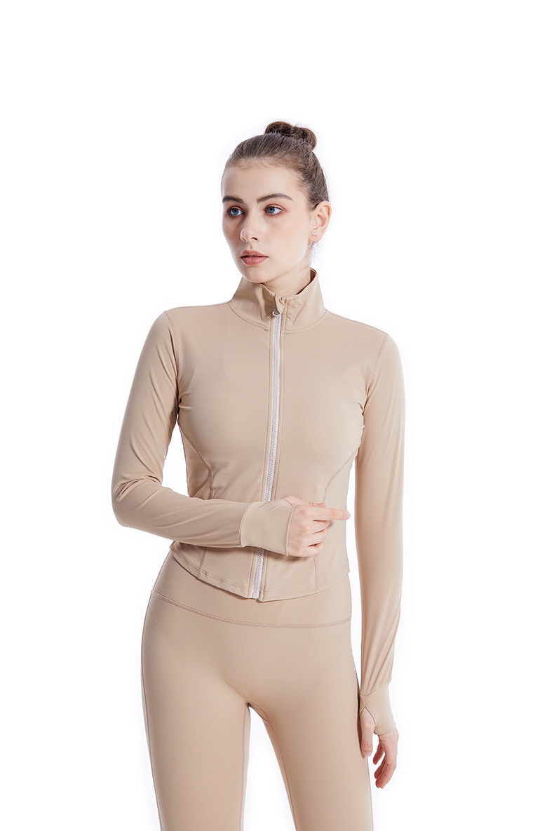 ActiveGo Cross-Border New Fitness Clothing Autunno Inverno Donna Quick-Dry Stand Collar Zipper Shirt Outdoor Sports Jacket Plus_voghion.com