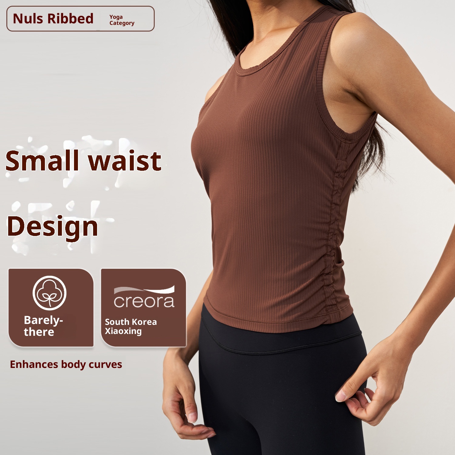 ActiveGo Nuls Débardeur côtelé transparent pour femme, amincissant, sans manches, sport, col rond, idéal pour l'été, le yoga et les activités de plein air_voghion.com