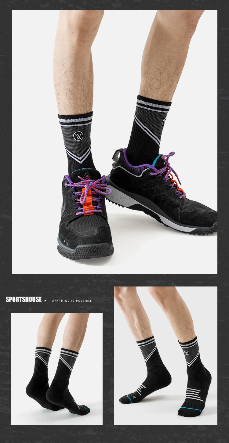 ActiveGo ActiveGo Sport's House Men's Mid-Calf Spring Summer Hiking Professional Breathable Towel Bottom Sports Socks_voghion.com