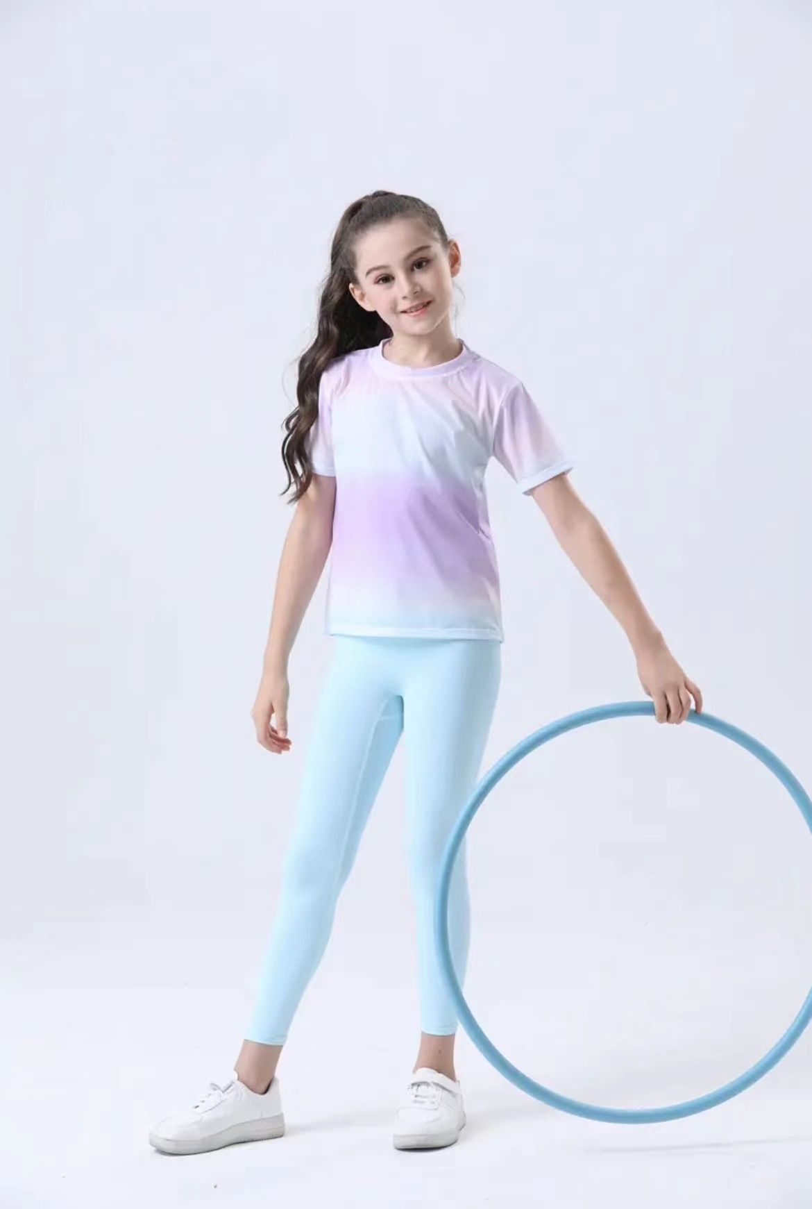 ActiveGo Summer Thin Girls Children Ice Silk Short Sleeve Quick-Drying Breathable Yoga Outdoor Casual Sports Training Fitness_voghion.com