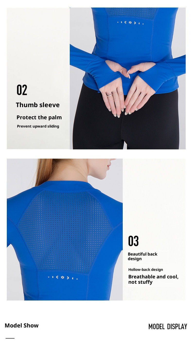 Veste de sport d'extérieur ActiveGo automne-hiver pour femme, coupe ajustée, fermeture éclair, manches longues, séchage rapide, idéale pour le fitness, la course à pied et le yoga (export)_voghion.com