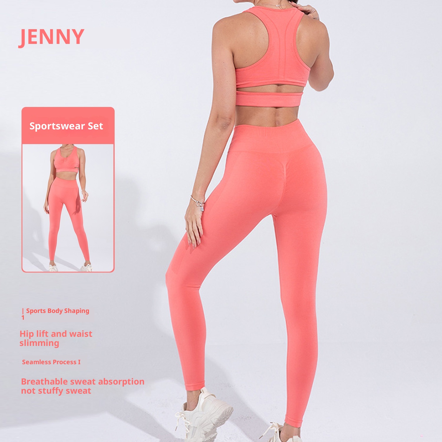 ActiveGo Jenny Set da yoga senza cuciture europeo e americano per donna, abbigliamento fitness assorbente per allenamento all'aperto e corsa_voghion.com