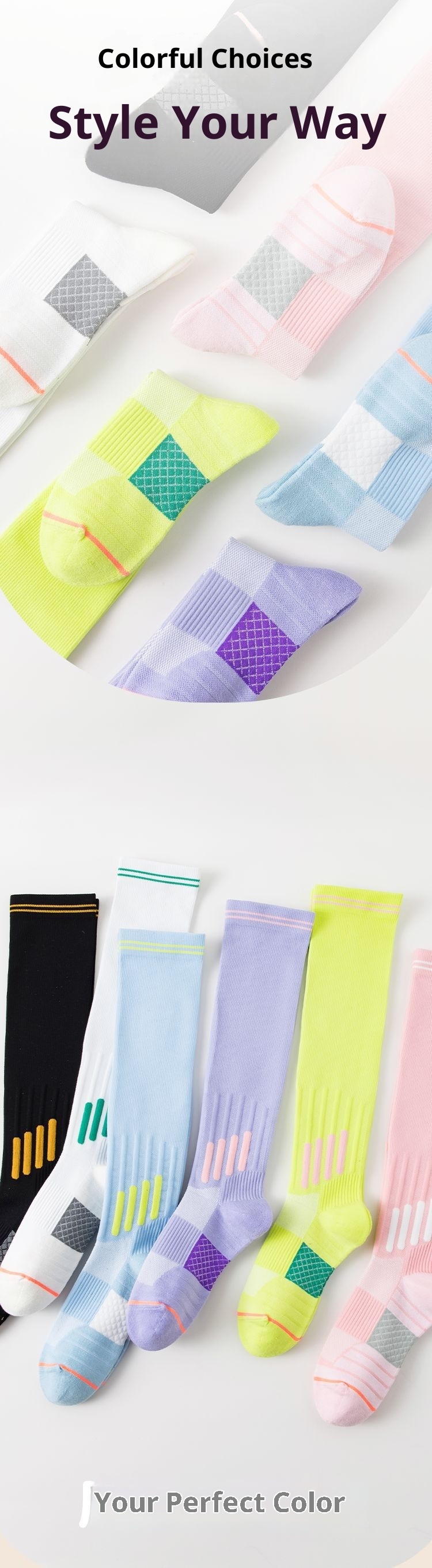 ActiveGo ActiveGo Running Sport Tennis Ciclismo Asciugamano Fondo Escursionismo Calzini Pressione Assorbimento Umidità Esterno Lungo Tubo Neve Antiscivolo_voghion.com