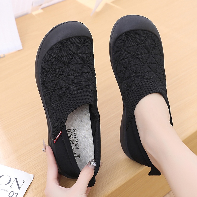 ShoeGlobe Frühjahr/Herbst Neue Damen-Slipper mit Stoffsohle, weicher Oberfläche, modisch, leicht, bequem, rutschfest, für Arbeit und Freizeit_voghion.com