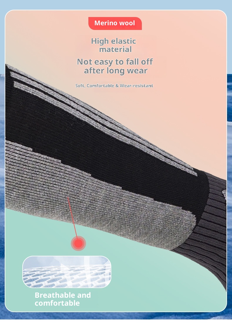 ActiveGo ActiveGo Mingjun Merino Wool Warm Hiking Anti-Slip Shock Absorption Sports Thickened Terry Ski Socks_voghion.com